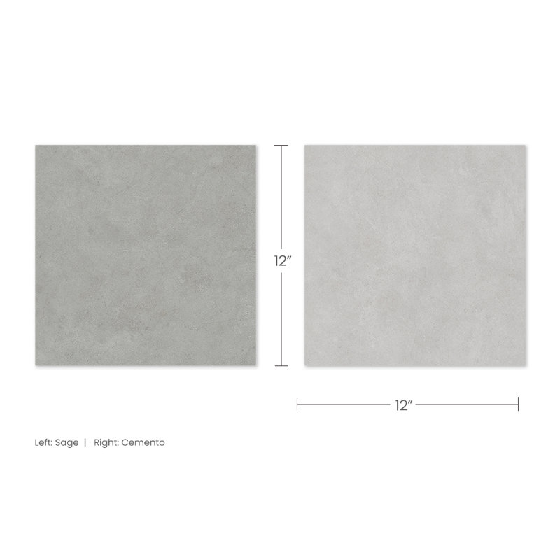 Lithos 12X12 Checkerboard Cemento And Sage, Cemento/Sage