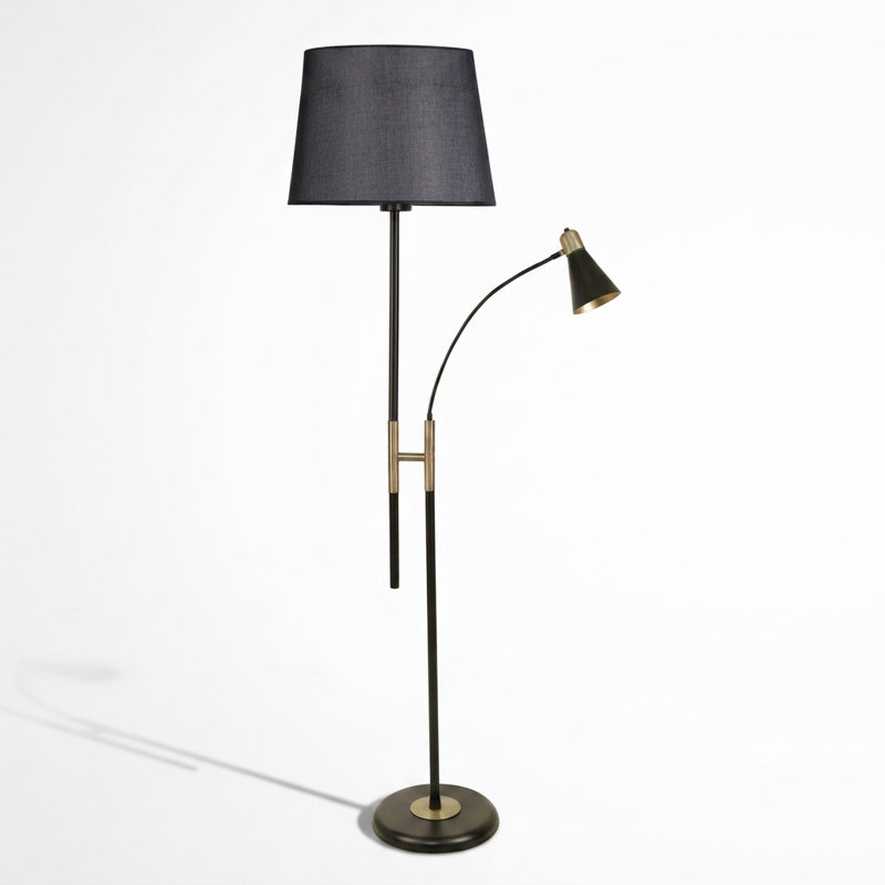 Starlight Black Drum Shade Floor Lamp