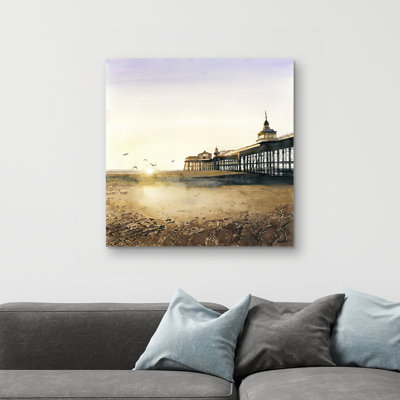 Sunset at the beach - 32"x32" art on canvas