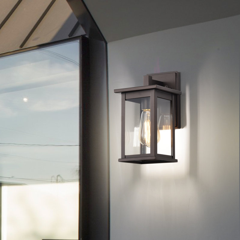 Outdoor Wall Sconce, Exterior Lighting Fixture, Anti-Rust Outdoor Wall Mounted Light, Black Carriage Lantern Lamp, Outside Porch Light With Clear Glass For Home, Garage (Oil Rubbed Bronze)(Set Of 2)
