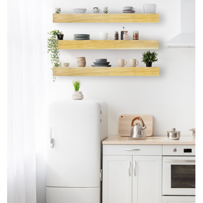 3 Piece Oak Floating Shelf