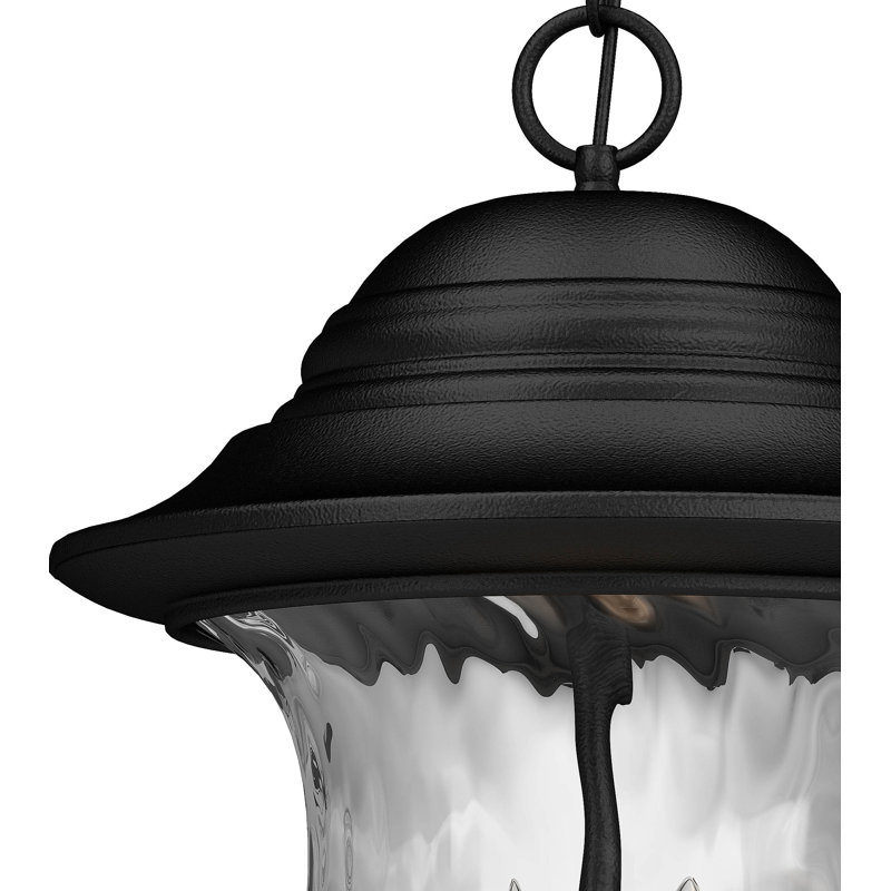 Aurora 3-Light Outdoor Antique Iron Candelabra Hanging Lantern Pendant
