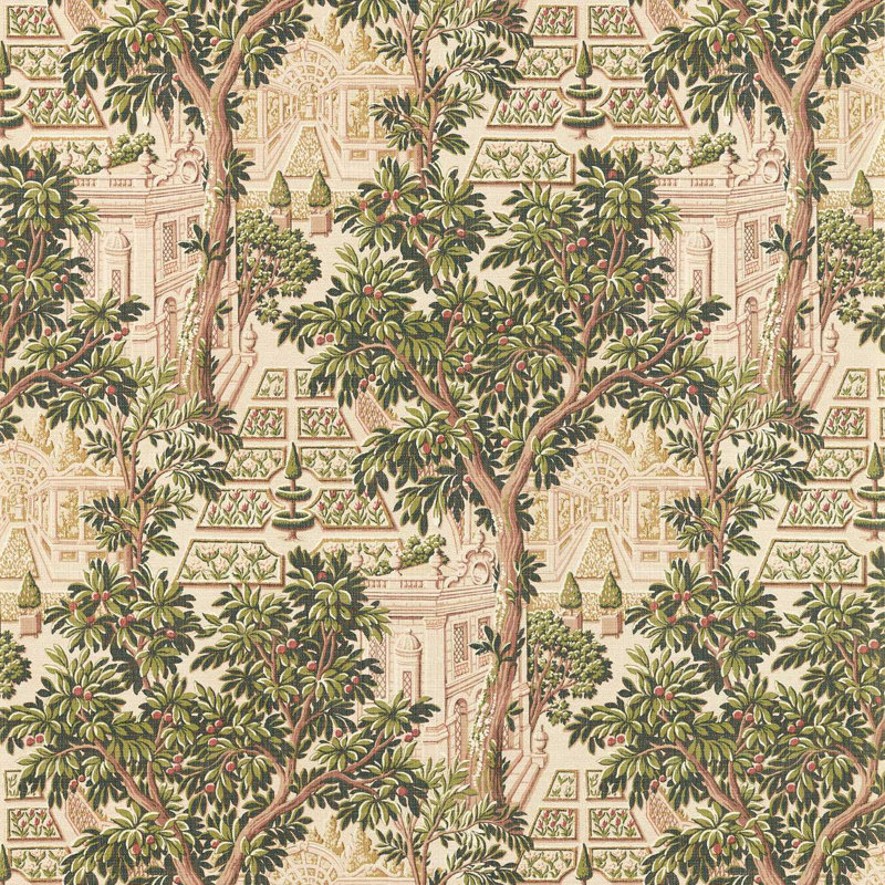 Italian Garden Wallpaper, Tuscan Pink