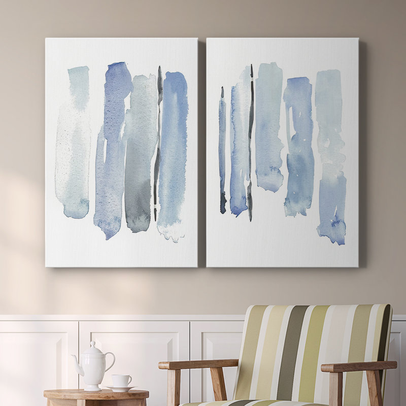 Toile tendue avec châssis bleu I-Premium Gallery - prêt à être accroché, H 48 po x l 64 po