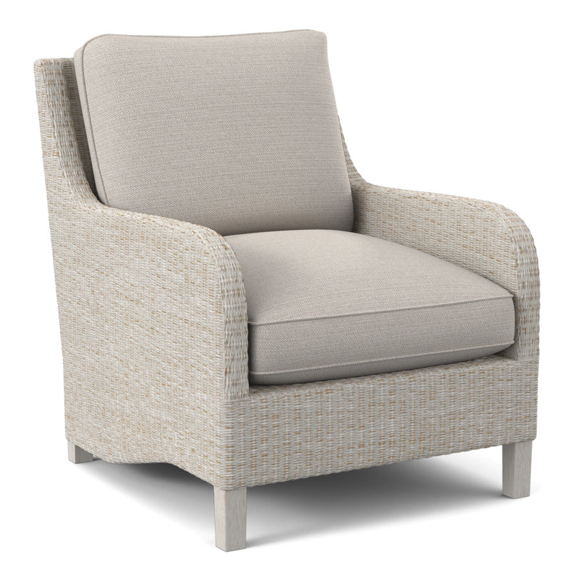 Gibraltar Armchair, White Textured Performance; 0865-91, Antique Frost White