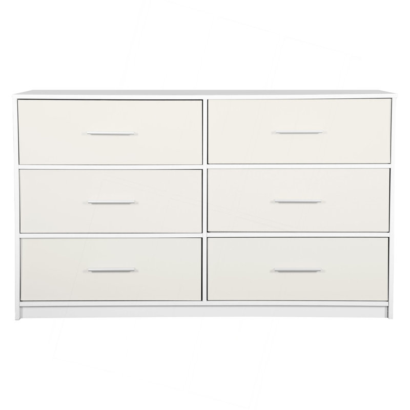 6-Drawer Dresser With Large Fabric Drawers, White