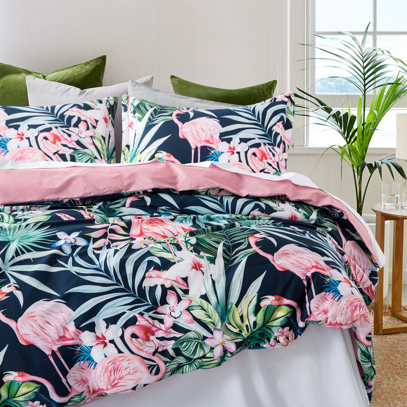 Sateen Floral Duvet Cover, King Duvet Cover