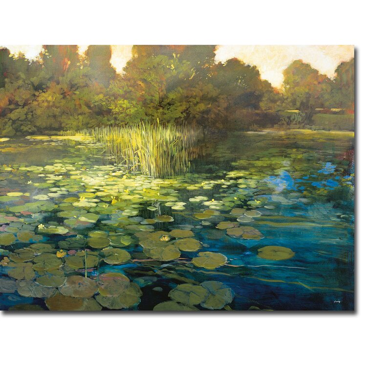 Charlton Home® Waterlilies On Canvas Print