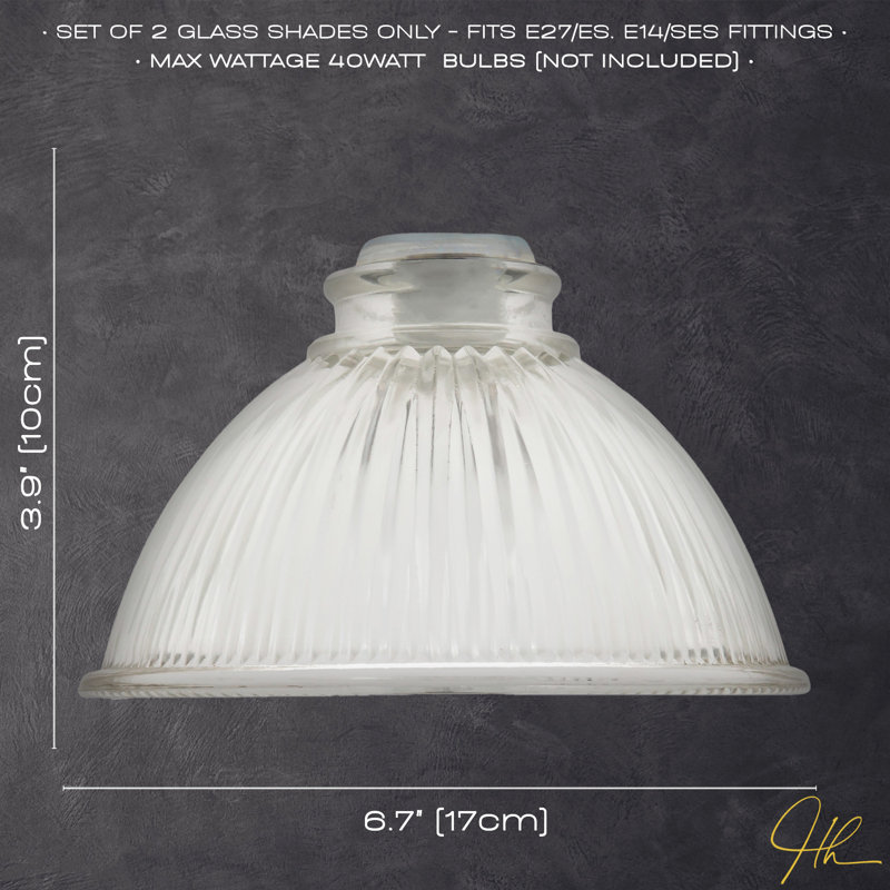 10cm H Glass Lamp Shade in Transparent