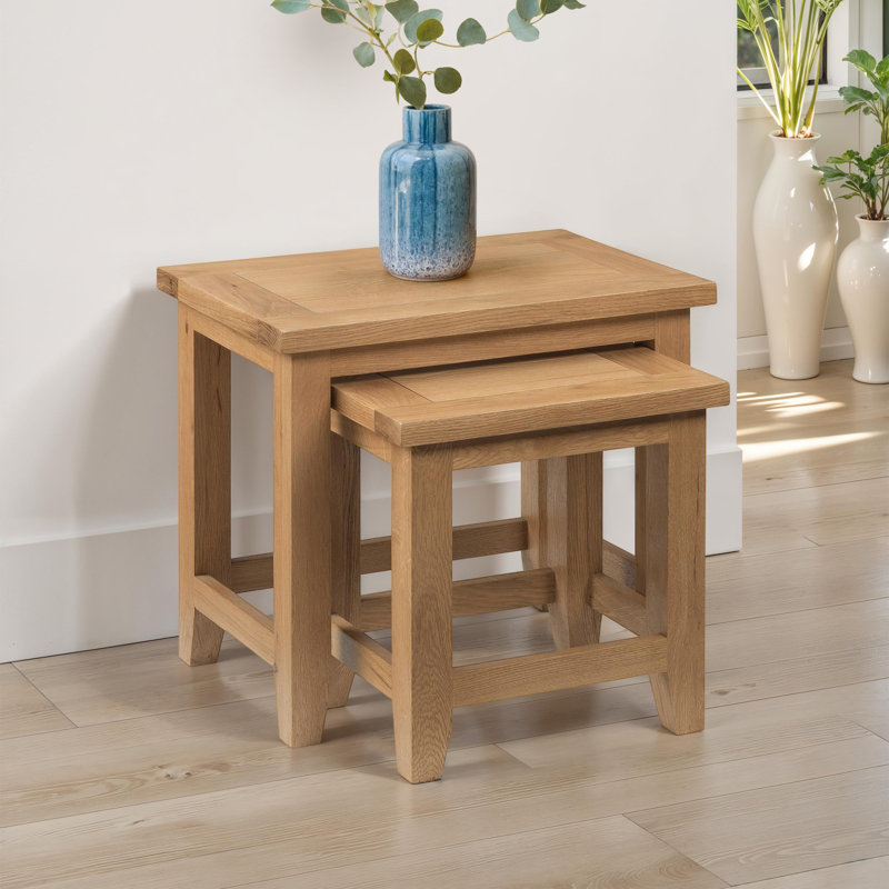 Nutmeg Glass Top Nesting Tables