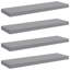 Ensemble de 4 tablettes murales flottantes grises en métal et MDF 31,5 x 9,3 po-128525614-128525615