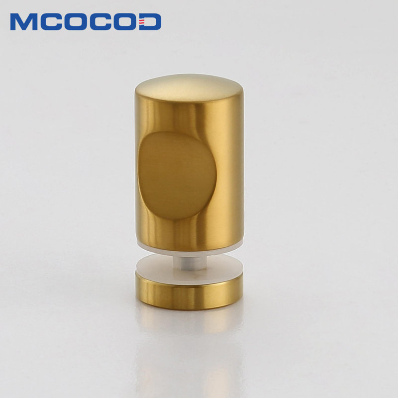 Poignée de porte de douche, poignée en acier inoxydable de 1 po (25 mm) pour verre de 1/4 po à 1/2 po d'épaisseur, Or brossé