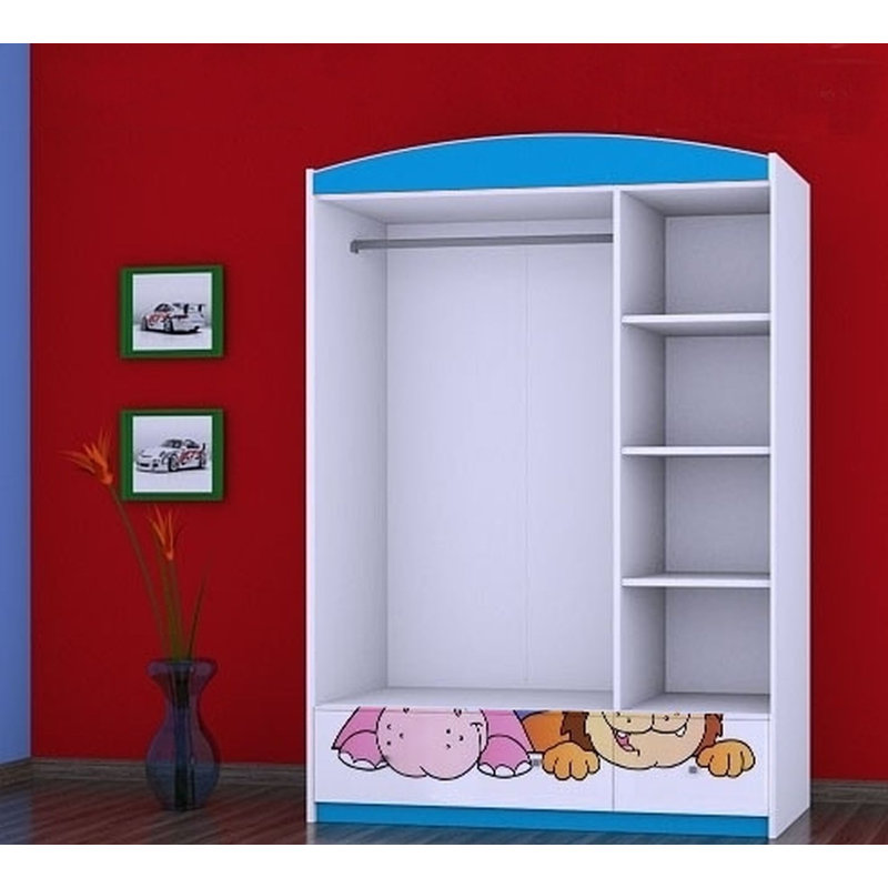 Hanish 3 Door Wardrobe, Blue
