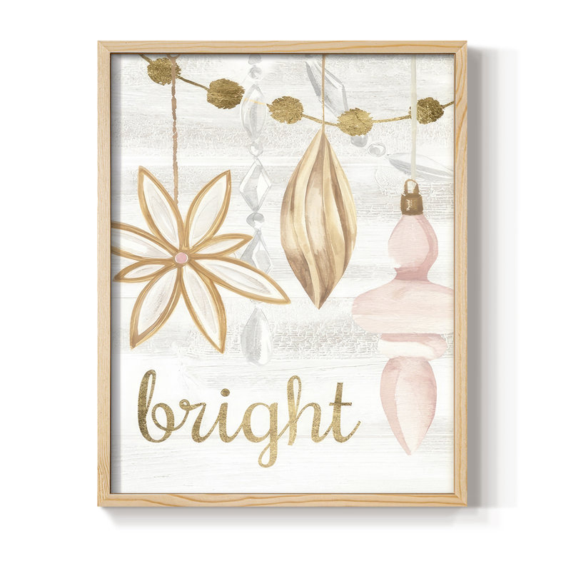 Elegant Ornaments Collection B Framed Print - Solid Wood, Natural, 11" H x 9" W