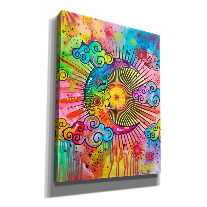«Moon» par Dean Russo, art mural sur toile, H 16 po x l 12 po x P 0,75 po