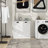 Two-Compartment Tilt-Out Laundry Sorter Cabinet-White