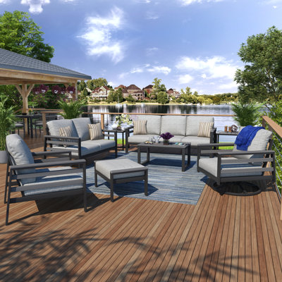 Townsend 7 - Person Outdoor Seating Group with Sunbrella Cushions