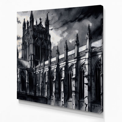 Art d'Halloween sur toile, architecture gothique noire