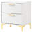 Bedroom 2 Nightstand In White And Gold - Spacious Storage, Style, Joints Feature Rectangular For Style With Storage-894120959