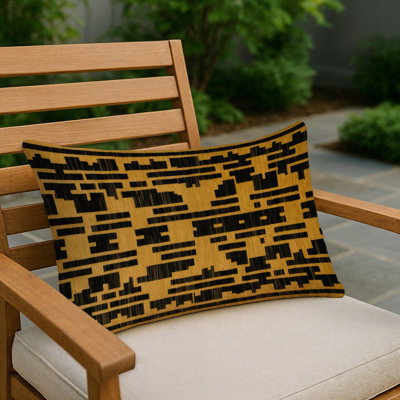 Coussin décoratif intérieur et extérieur brun Trellis