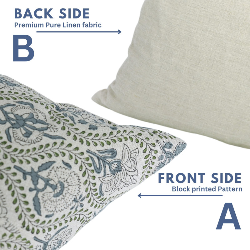 Housse de coussin en tissu Fab lin, H 14 po x l 14 po