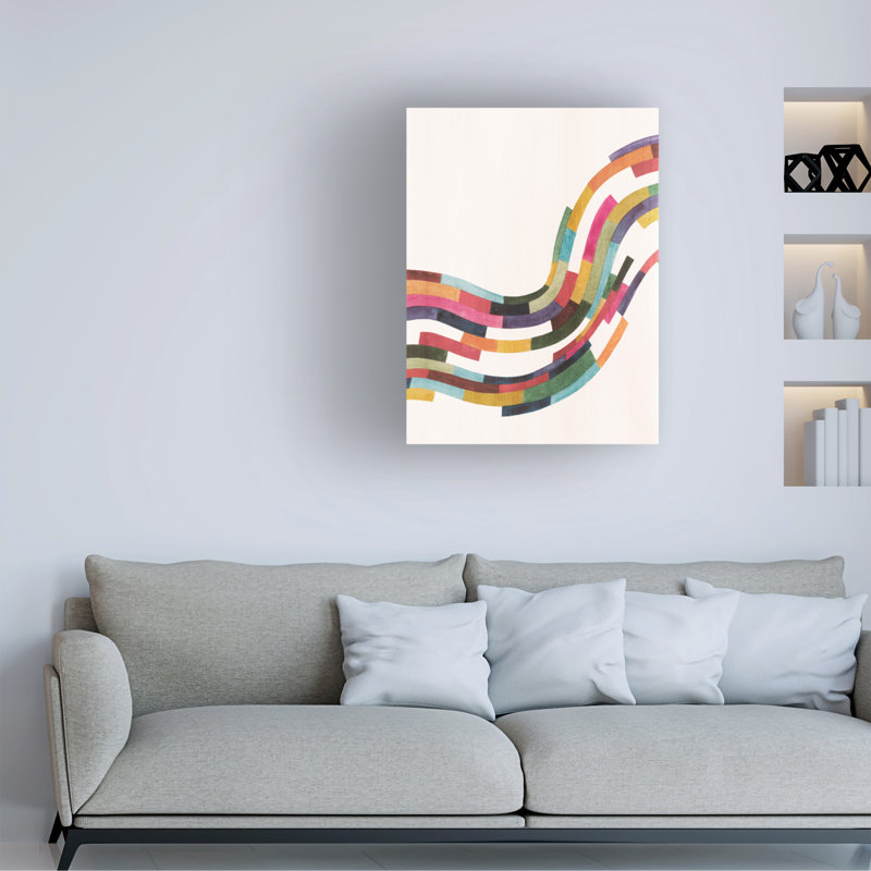 Art mural sur toile Ebern Designs Grace Popp Rainbow Brick Road II, H 19 po x l 14 po