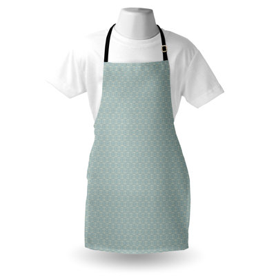 East Urban Home Abstract Apron Unisex Art Deco Inspiration Motif Adult Size Champagne Slate Blue