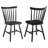 Tehlani Windsor Spindle-Back Dining Side Chair with Contoured Wood Seat, Black