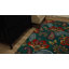 Tapis bleu sarcelle à motif floral Kamberk-475723147