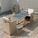 Ardene Rectangular 2 - Person Bistro Set with Cushions