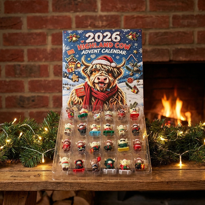 Calendrier de l'Avent Vache 2026 - Décoration de Noël - Coffret de compte à rebours de Noël 24 jours - Figurines miniatures - Cadeau de Noël