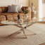 Table basse OVAL, table d'appoint en verre de 39,37 po avec pieds argentés, table à thé moderne pour le salon-134886439