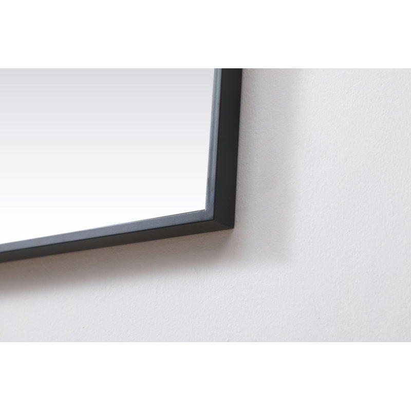 Valparaiso Metal Square Wall Mirror, 48"  x 48" , Black