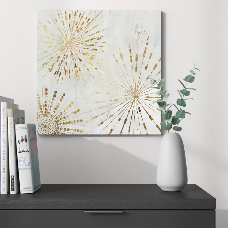 Golden Stars I by Tom Reeves - Wrapped Canvas Painting, 66.04 cm H x 66.04 cm W x 3.175 cm D