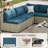 5 Pieces Design-Oriented Rattan Patio Conversation Sets With Fire Pit-295801748