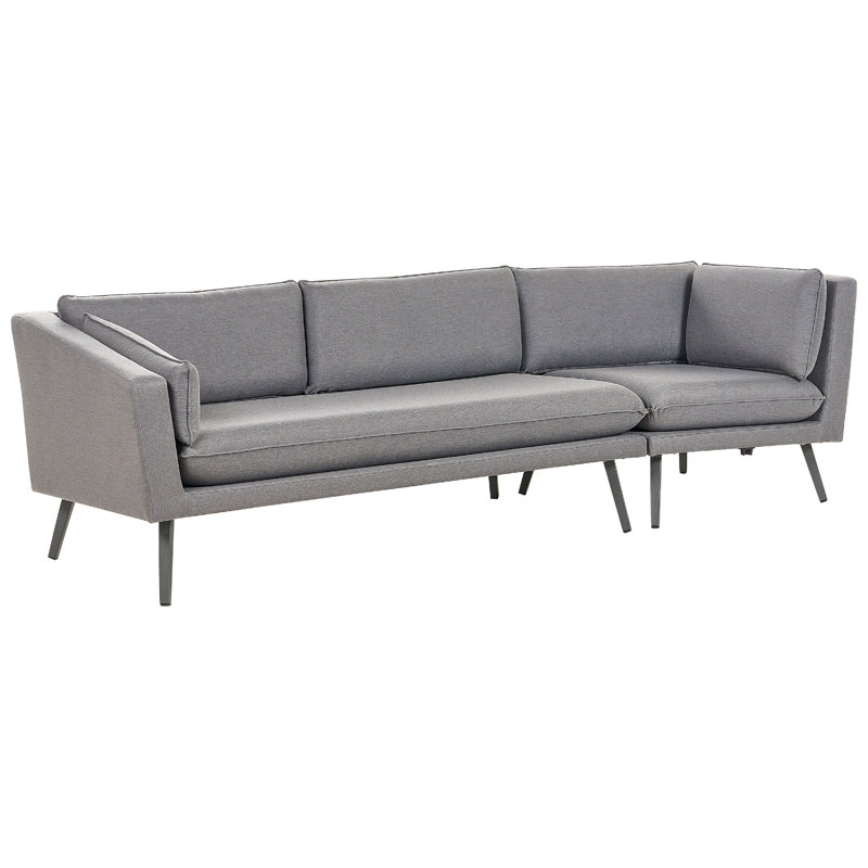 Sawyerville 243cm Wide Rectangle Patio Sofa with Cushions, Grey
