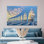 Toile imprimée: voilier pont en verre, art mural blanc 1P
