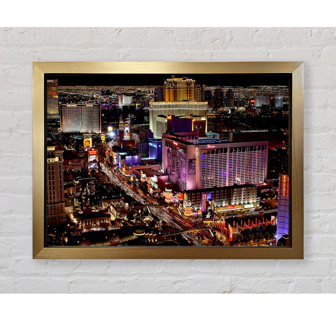 Las Vegas Strip Night Lights - Einzelne Bilderrahmen Kunstdrucke