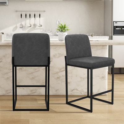 Jisk Upholstered 26" Counter Stool With Back