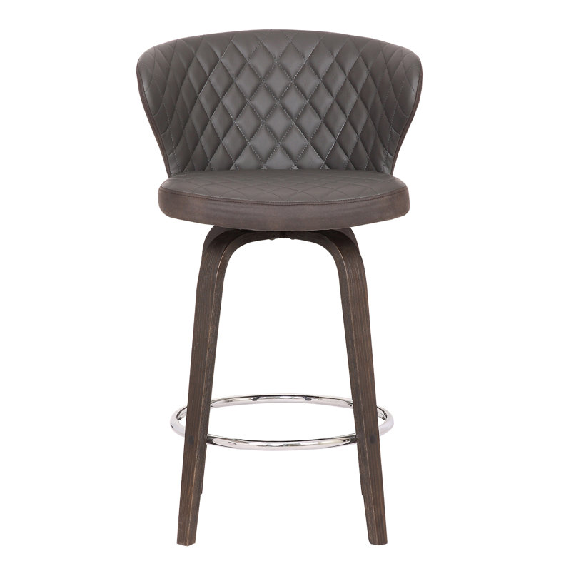 Hery Swivel Upholstered Counter Stool with Metal Frame, Bar Stool (30” Seat Height)