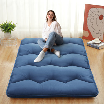 Japanese Futon Mattress, Foldable Floor Sleeping Bed, Tatami Mat for Camping, Guest Room by Ebern Designs