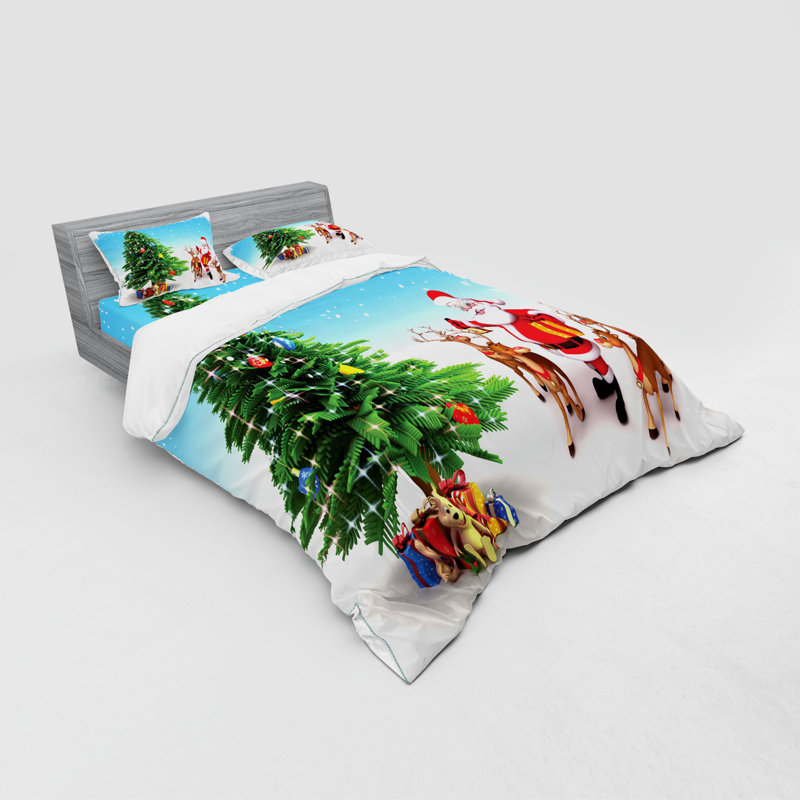 Ensemble de housse de couette santa, Housse de couette grand + 3 pièces supplémentair