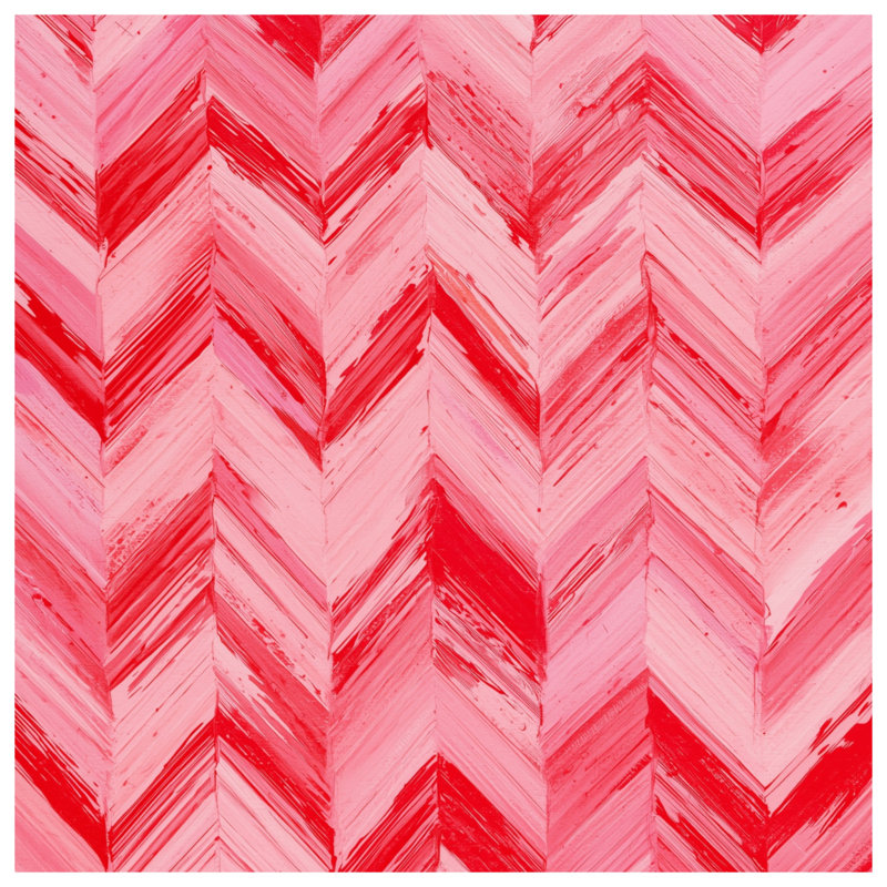 Red Pink Chevron Comforter, Twin