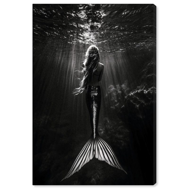 «Mermaid Night» par Art Remedy, H 45 po x l 30 po, Toile tendue, Toile tendue