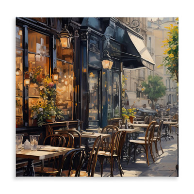 Street Corner Cafe Brown Tablecloth - Indoor/Outdoor Decor