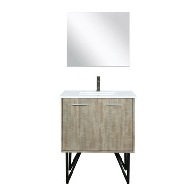 Lancy 30 in W x 20 in D Single Bath Vanity Mirror and Gun Metal Faucet Set