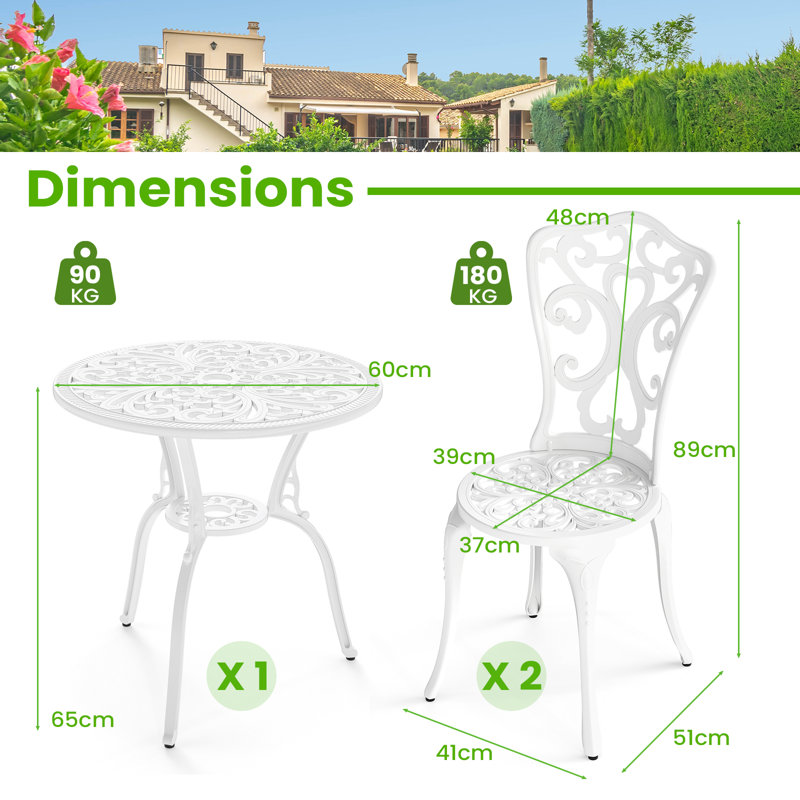 2 - Person Patio Dining Set with Round Table