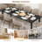 70.9" Dining Table for 6-8, Rustic Rectangular Kitchen Table with MDF Top & Metal Frame-74189324-74189322