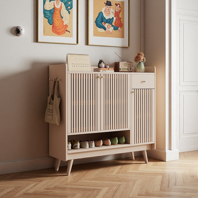Armoire de rangement pour chaussures Trauion, Beige, 41.34" H x 39.37" W x 13.78" D