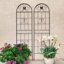 Paquet de 2 treillis de jardin en métal antirouille pour plantes grimpantes support de fleurs extérieur noir-580617263